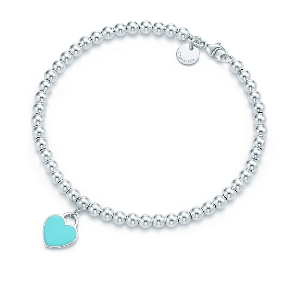 Tiffany Blue Heart Bead Bracelet